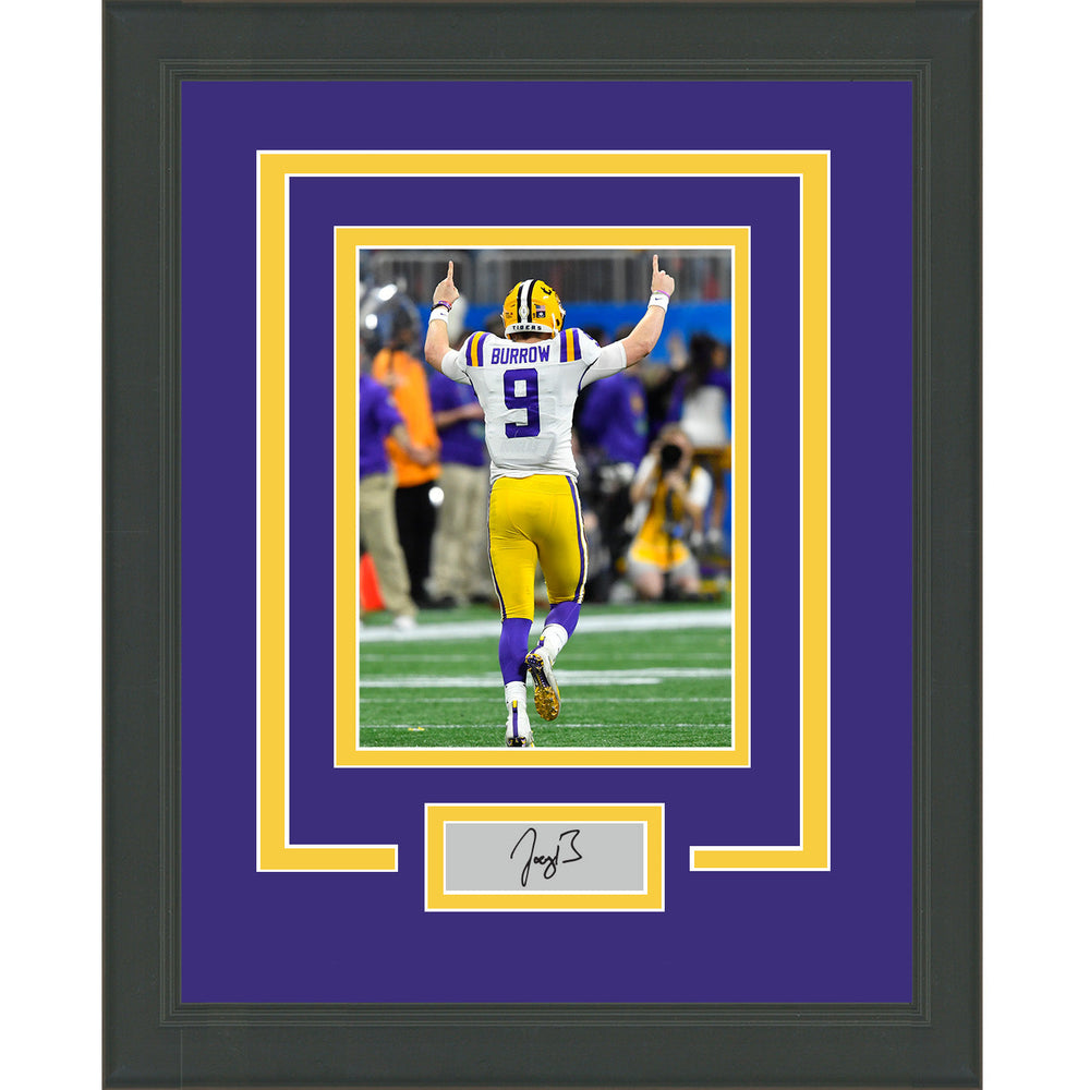 Framed Joe Burrow Facsimile Laser Engraved Signature Auto LSU Tigers 11x14 Football Photo (ONLINE ORDER ONLY)
