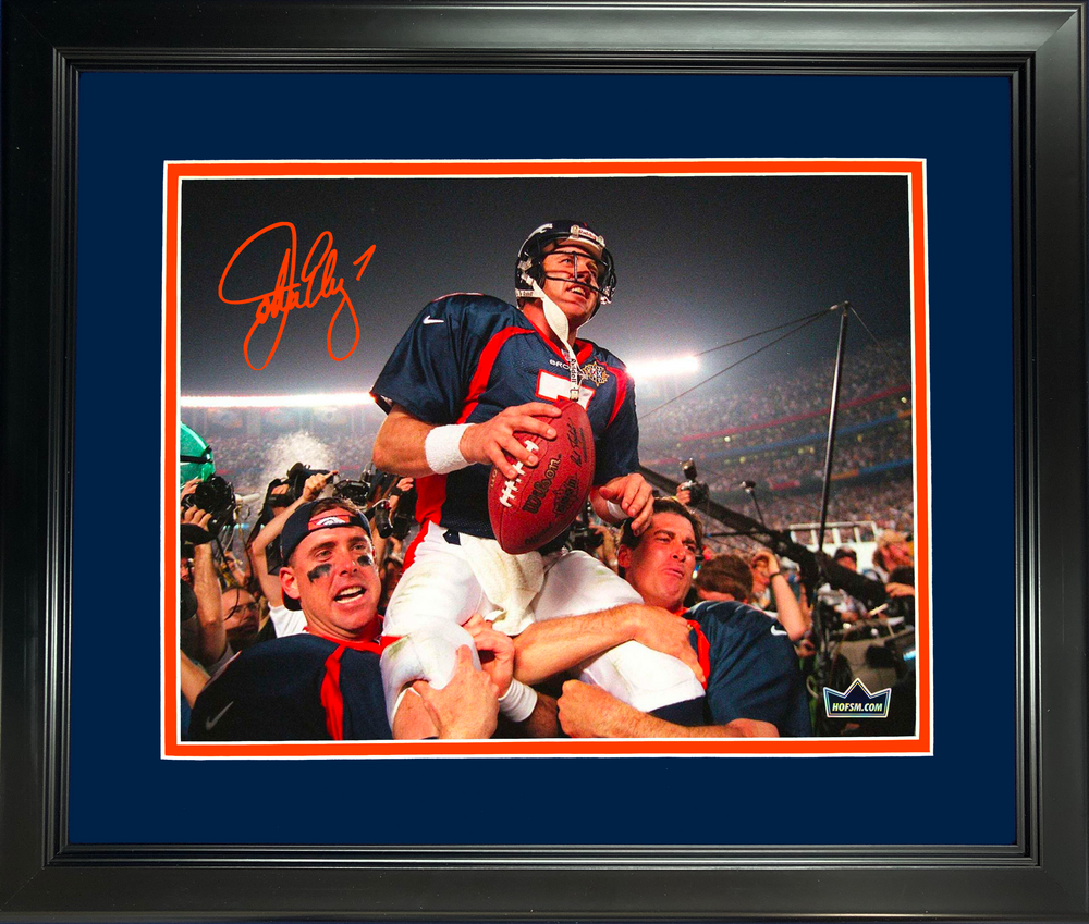 Framed John Elway Denver Broncos Facsimile Laser Engraved Signature Auto 11"x14" Football Photo HOFSM Holo (ONLINE ORDER ONLY)