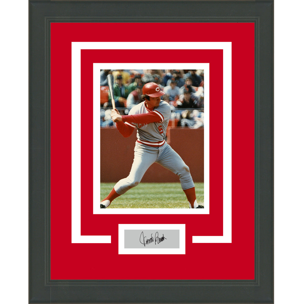 Framed Johnny Bench Facsimile Laser Engraved Signature Auto Cincinnati Reds 11x14 Baseball Photo (ONLINE ORDER ONLY)