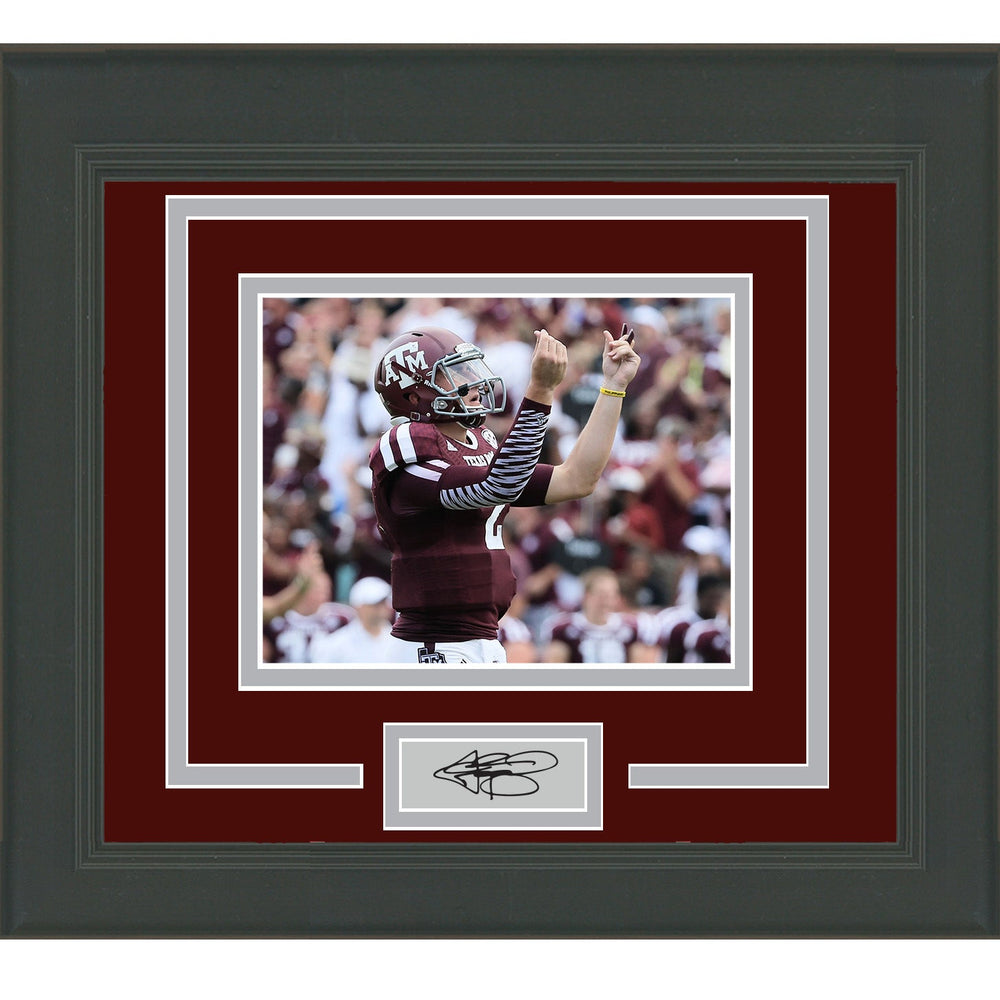 Framed Johnny Manziel Facsimile Laser Engraved Signature Auto Texas A&M Aggies 11x14 Football Photo (ONLINE ORDER ONLY)