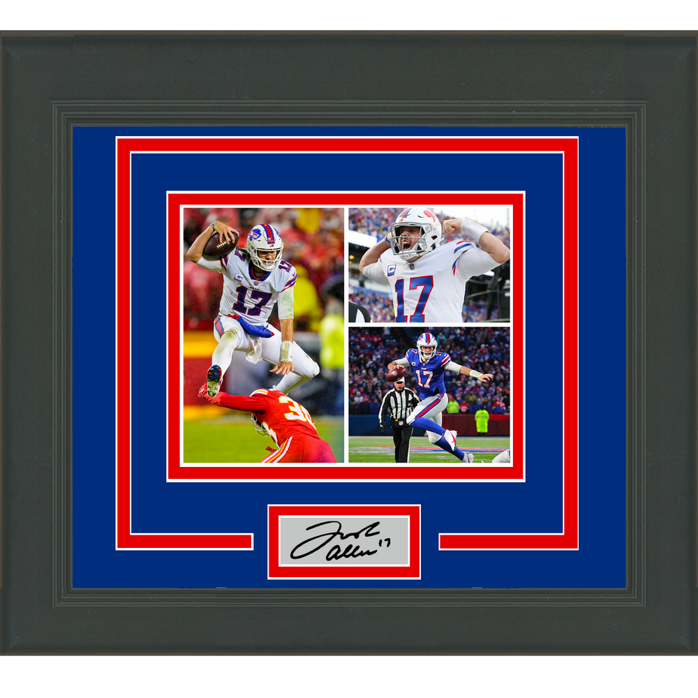 Framed Josh Allen Facsimile Laser Engraved Signature Auto Buffalo Bills 11x14 Football Photo (ONLINE ORDER ONLY)