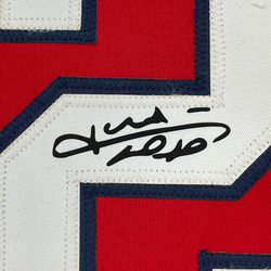 Framed Facsimile Autographed Juan Soto 35x39 Washington Red Reprint Laser Auto Baseball Jersey (ONLINE ORDER ONLY)
