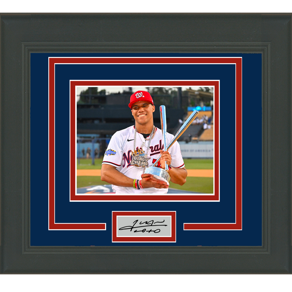 Framed Juan Soto 2022 Home Run Derby Facsimile Laser Engraved Signature Auto Washington Nationals 11x14 Baseball Photo (ONLINE ORDER ONLY)
