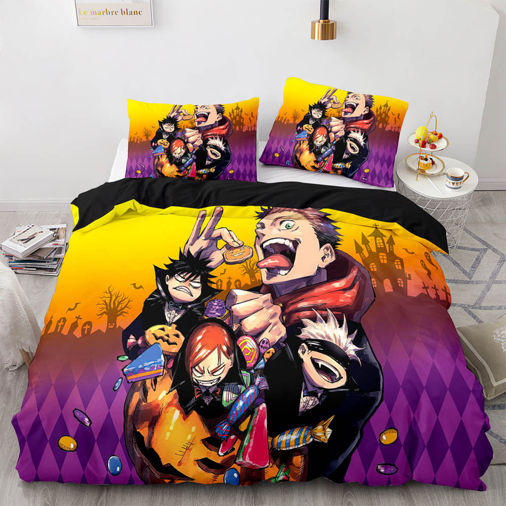 Jujutsu Kaisen Cosplay Bedding Sets Soft Quilt Covers Without Filler (Online Order Only)
