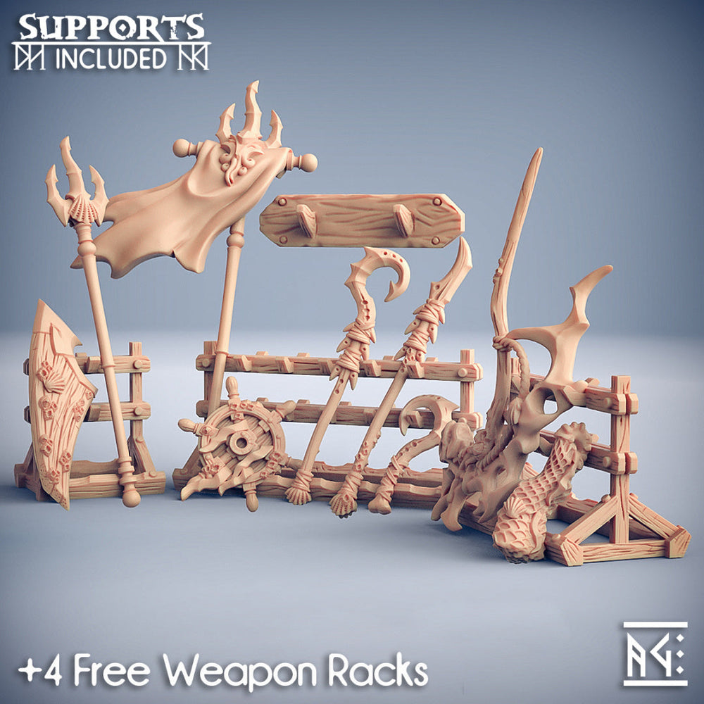 3D Printed Artisan Guild Jurakin Weapons Rack Death-Tide Jurakin 28mm 32mm (Online Only)