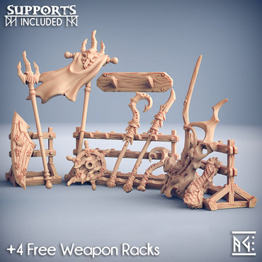 3D Printed Artisan Guild Jurakin Weapons Rack Death-Tide Jurakin 28mm 32mm (Online Only)