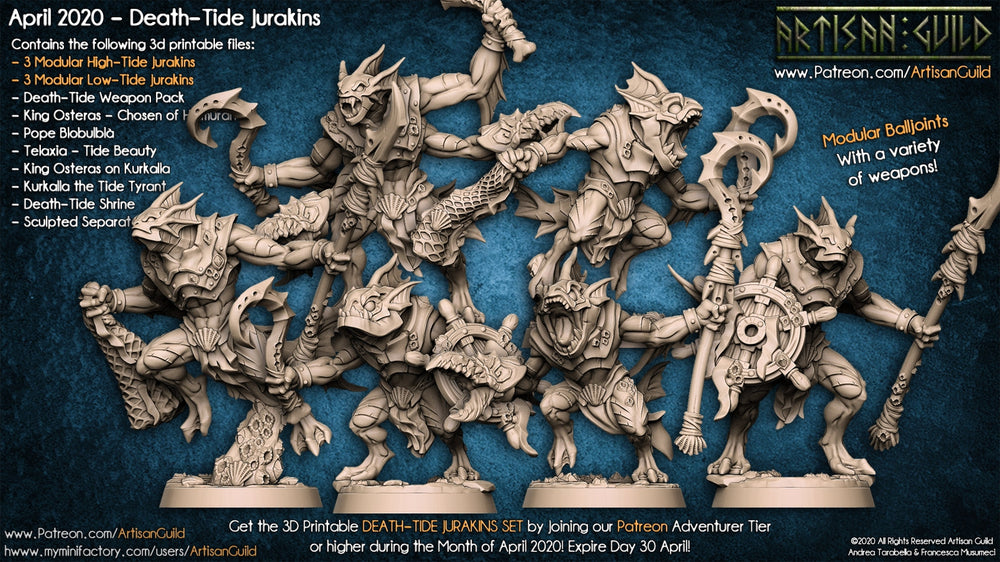 3D Printed Artisan Guild Death-Tide Jurakins Set Death-Tide Jurakin 28mm 32mm (Online Only)