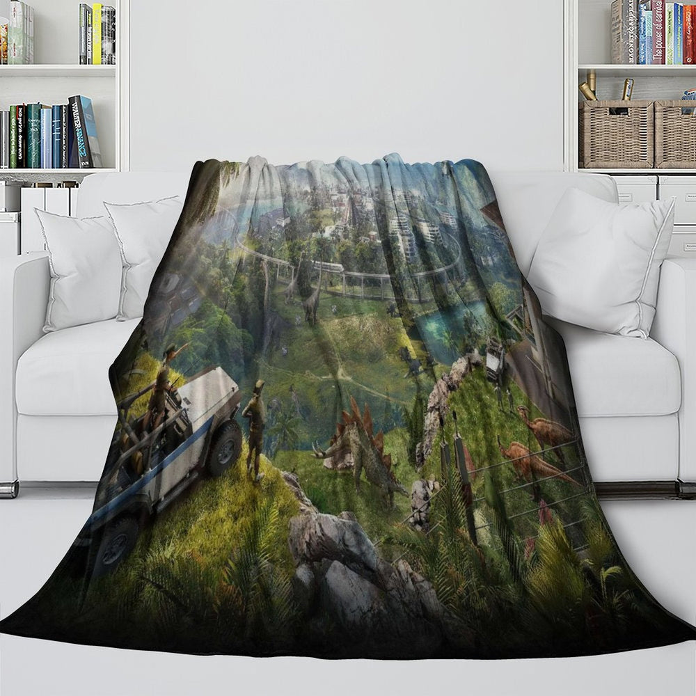Jurassic World Blanket Flannel Throw Room Decoration (ONLINE ORDER ONLY)