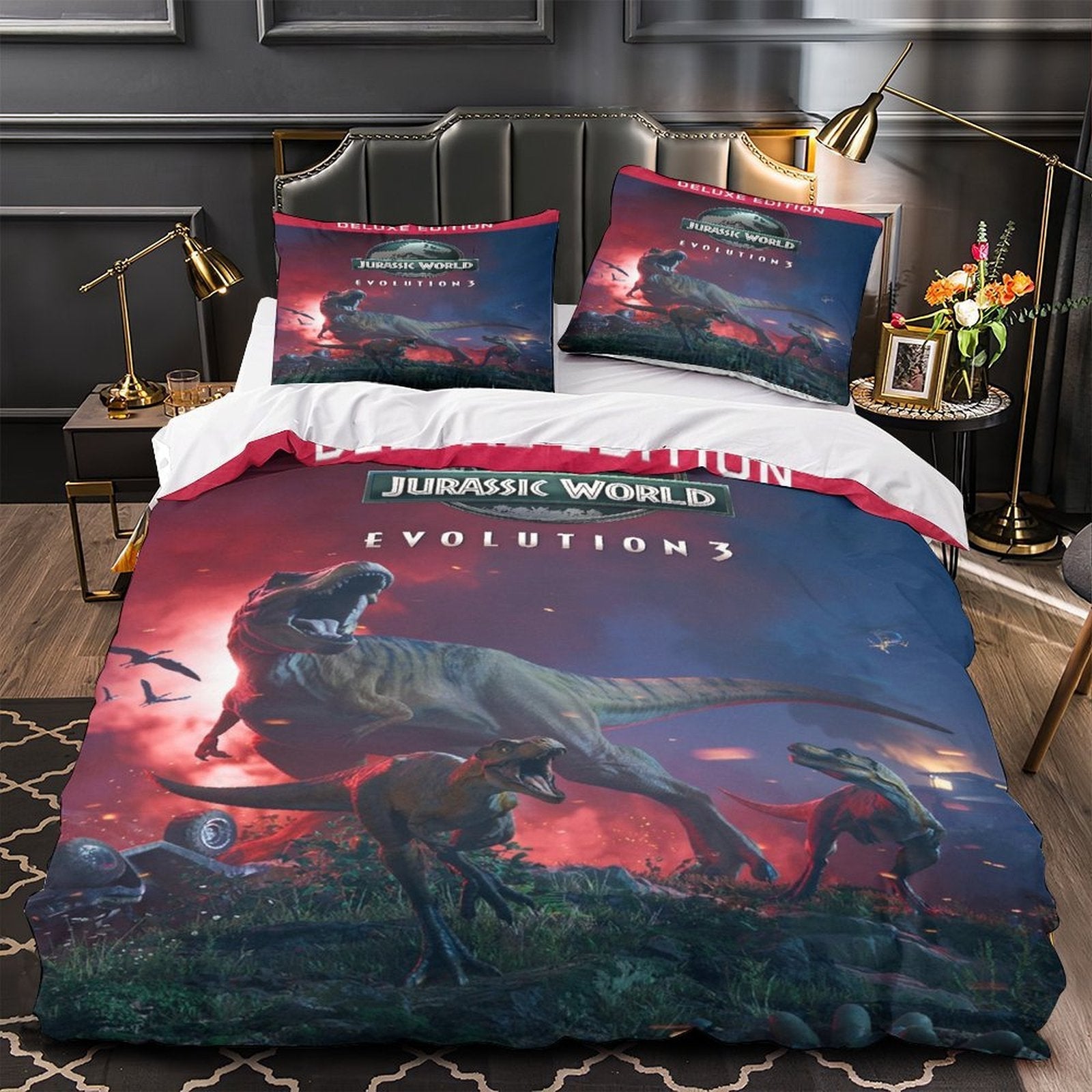 Jurassic World Duvet Cover Dinosaur Pattern Bedding Set Without Filler (ONLINE ORDER ONLY)