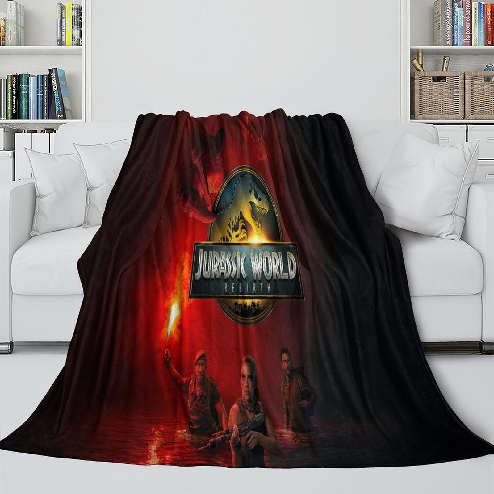 Jurassic World Rebirth Blanket Flannel Throw Room Decoration (ONLINE ORDER ONLY)