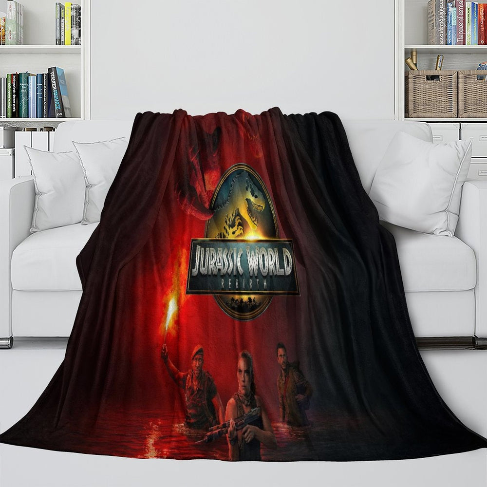 Jurassic World Rebirth Blanket Flannel Throw Room Decoration (ONLINE ORDER ONLY)