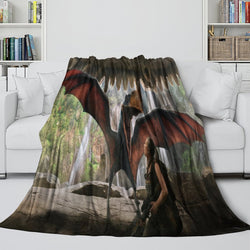 Jurassic World Rebirth Blanket Flannel Throw Room Decoration (ONLINE ORDER ONLY)