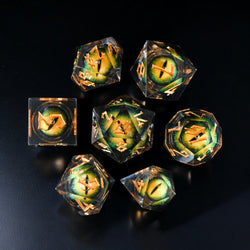 Pre-Order || Jurassic Yellow Liquid Core Dice Set
