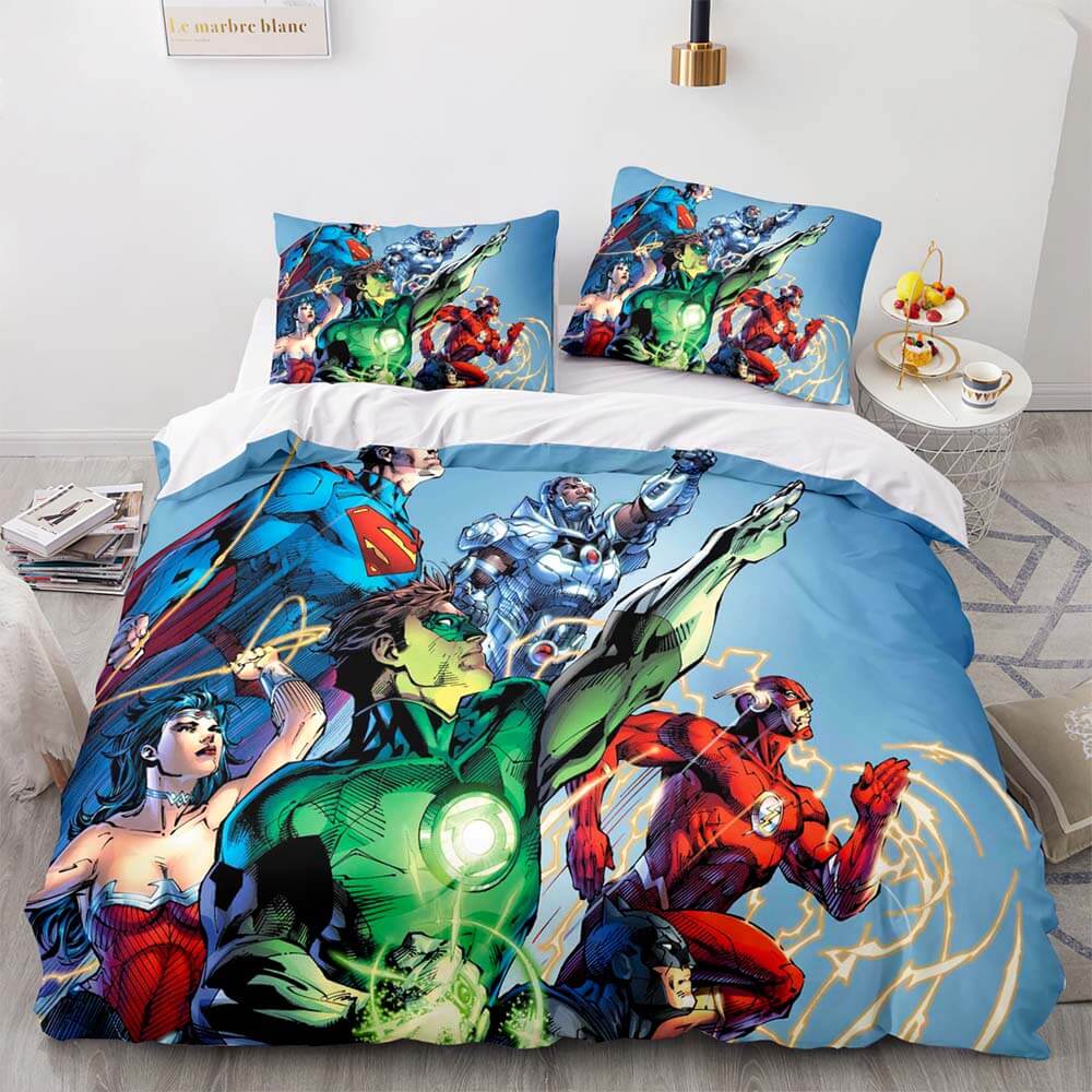 Justice League Bedding Set Throw Quilt Duvet Cover Bedding Sets (Online Order Only)