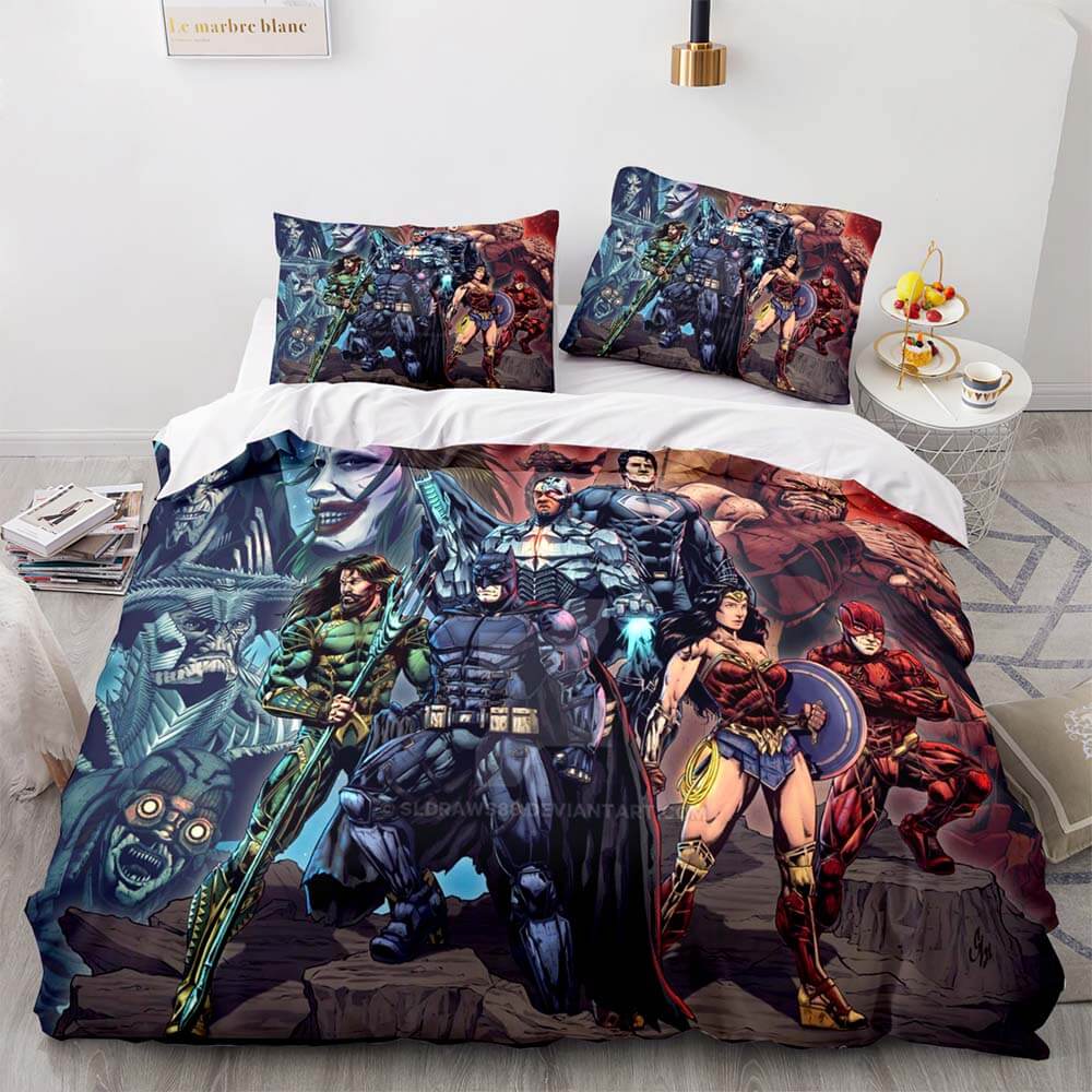 Justice League Bedding Set Throw Quilt Duvet Cover Bedding Sets (Online Order Only)