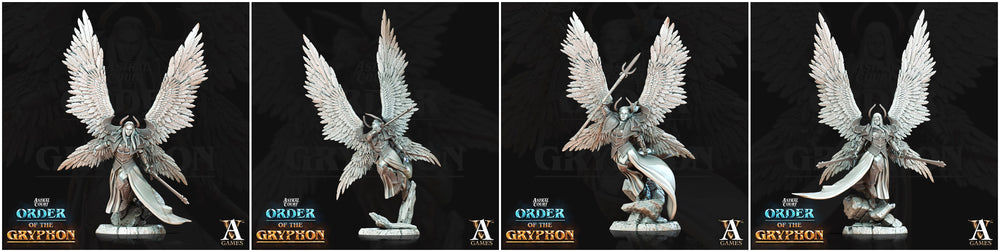 3D Printed Archvillain Games Astral Court Order of the Gryphon - Justiciar Angels Female 28mm 32mm D&D (Online Only)