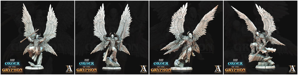 3D Printed Archvillain Games Astral Court Order of the Gryphon - Justiciar Angels Male 28mm 32mm D&D (Online Only)