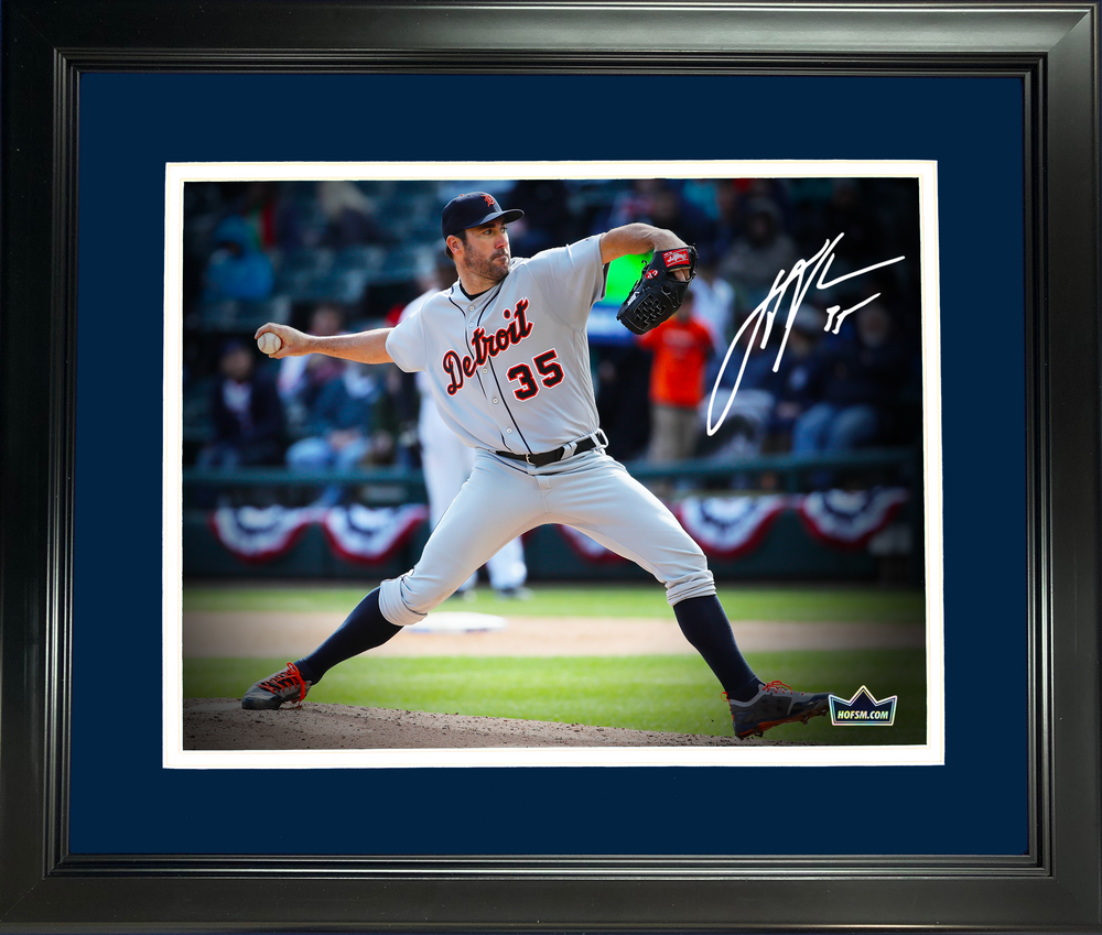 Framed Justin Verlander Detroit Tigers Facsimile Laser Engraved Signature Auto 11"x14" Baseball Photo HOFSM Holo (ONLINE ORDER ONLY)