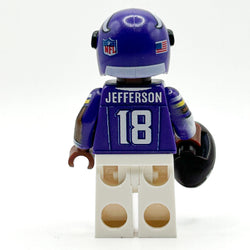 #18 WR Vikings Football Player Minifig made using LEGO parts - B3 Customs (Online Order Only)