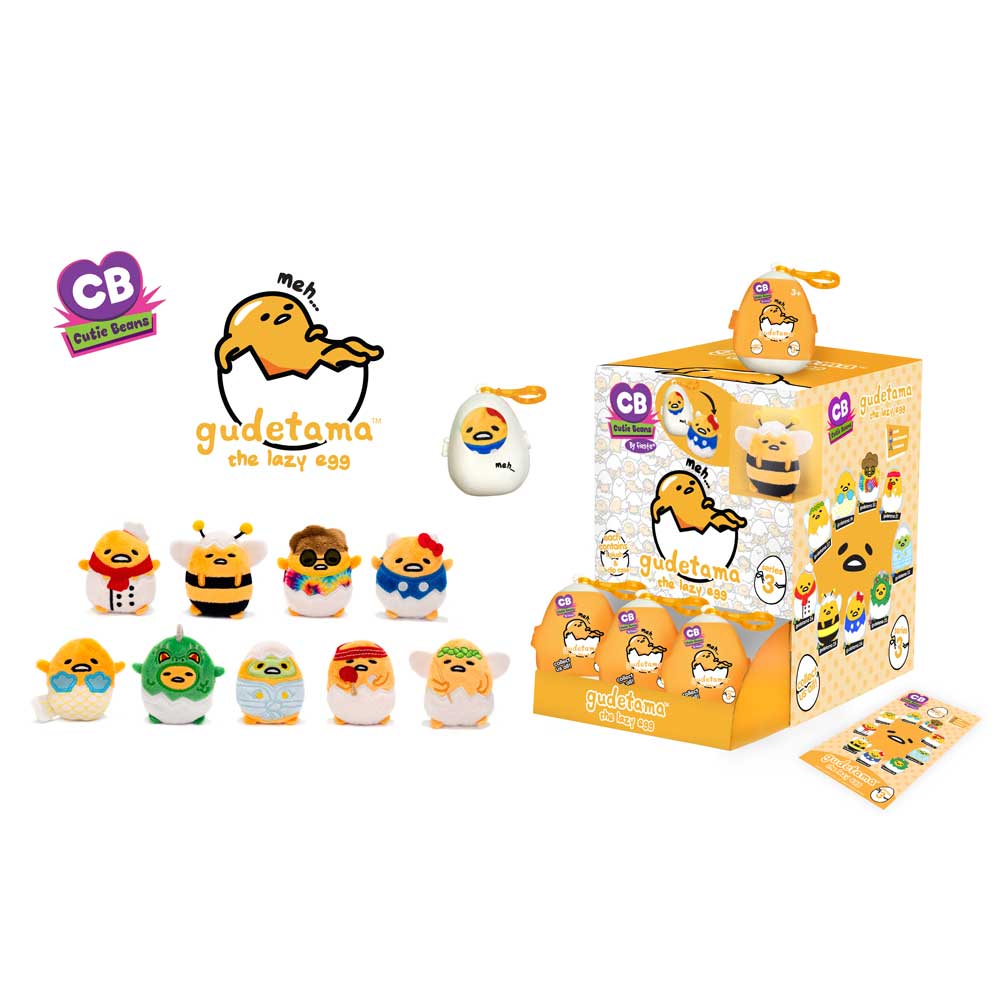 Fiesta: Cutie Beans Gudetama Series 3 - 1 Blind Plastic Egg with 3" Plush Clip (ONLINE ORDER ONLY)