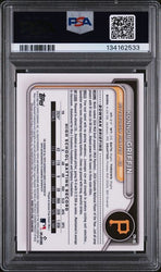Graded 2024 Topps Bowman Draft Konnor Griffin #CPAKG Chrome Prospect Auto 1st Bowman Rookie RC Baseball Card PSA 9 Mint