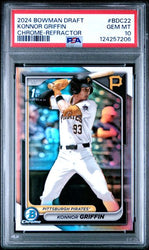 Graded 2024 Topps Bowman Draft Konnor Griffin #BDC22 Chrome Refractor Rookie RC Baseball Card PSA 10 Gem Mint