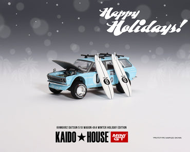 Mini GT x Kaido House Datsun 510 Wagon Surf Safari RS Winter Holiday Edition 1:64 KHMG092 (ONLINE ORDER ONLY)