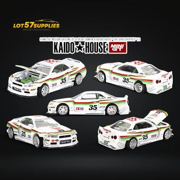 (Pre-Order) Mini GT x Kaido House Skyline GT-R R34 TAMIYA X KH "THE GRASSHOPPER" V1 1:64 KHMG167 (ONLINE ORDER ONLY)