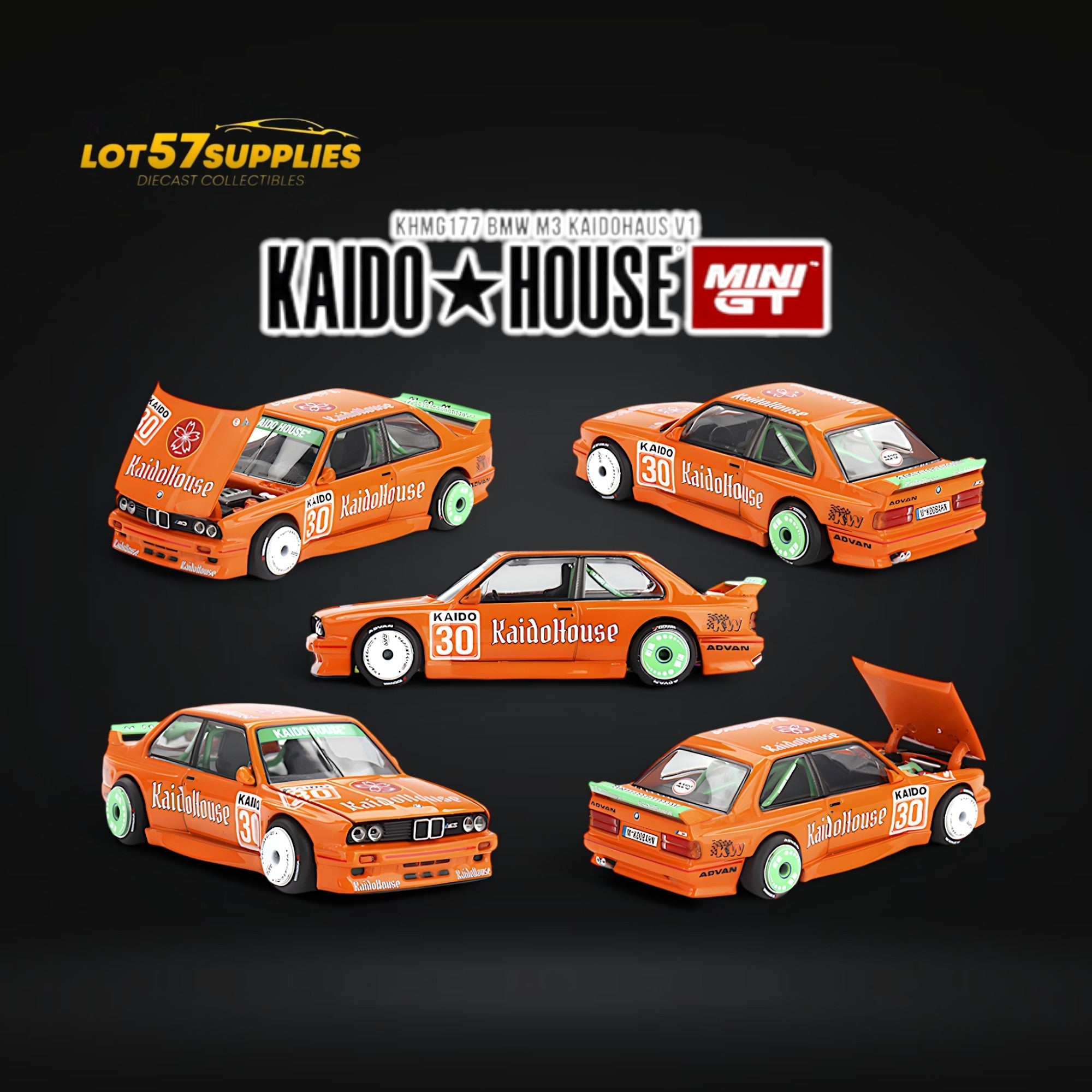 (Pre-Order) Mini GT x Kaido House BMW M3 E30 KaidoHaus Orange V1 1:64 KHMG177 (ONLINE ORDER ONLY)