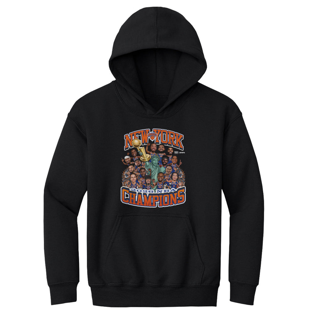 New York Knicks NBA Finals 2026 Champions Caricature WHT (ONLINE ORDER ONLY)