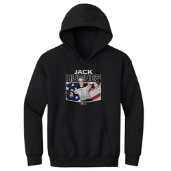 Jack Hughes New Jersey American Flag WHT