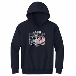 Jack Hughes New Jersey American Flag WHT