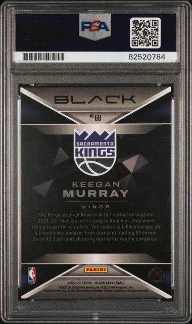 2022 Panini Black Keegan Murray #69 /35 Copper Rookie RC Basketball Card PSA 10 Gem Mint (ONLINE ORDER ONLY)