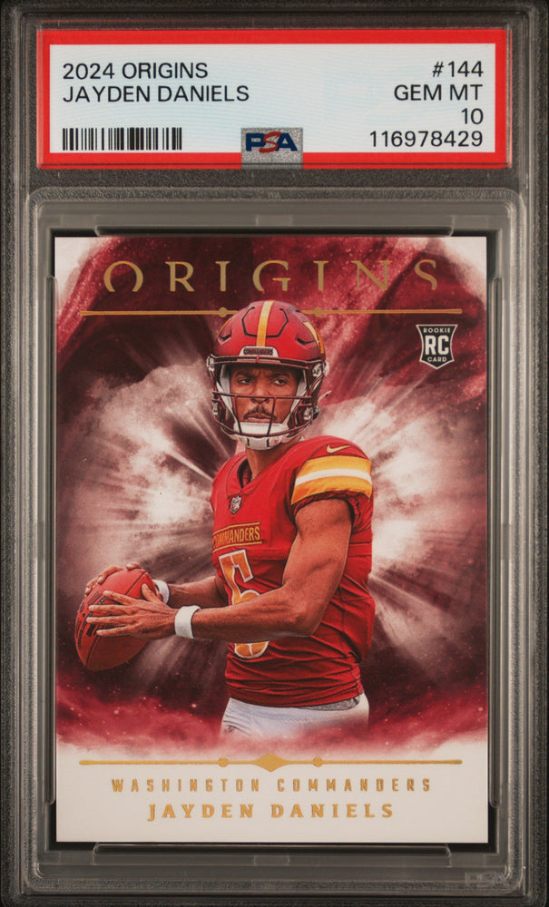 Graded 2024 Panini Origins Jayden Daniels #144 Rookie RC Football Card PSA 10 Gem Mint (ONLINE ORDER ONLY)