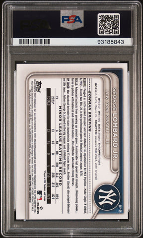 Graded 2024 Topps Bowman George Lombard Jr #BCP79 Chrome Prospects Lunar Glow Rookie RC Baseball Card PSA 10 Gem Mint (ONLINE ORDER ONLY)