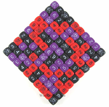 KOP00524 Skull Dice D6 16mm (5/8in) Bulk Pack of 100 Dice Numbers (ONLINE ORDER ONLY)