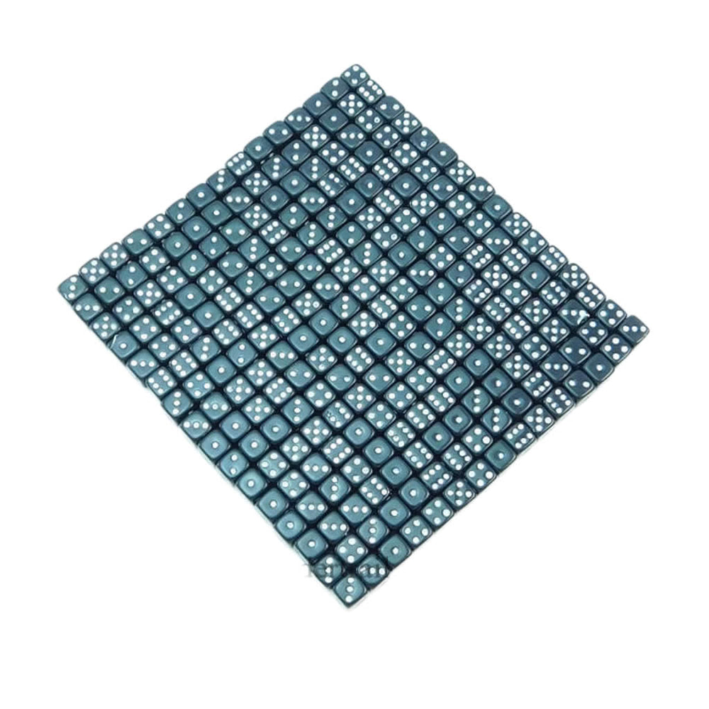 KOP00641 Black Opaque Dice with White Pips D6 5mm (13/64in) Pack of 250 Dice (ONLINE ORDER ONLY)