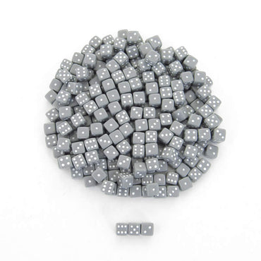 KOP00643 Grey Opaque Dice with White Pips D6 5mm (13/64in) Pack of 250 (ONLINE ORDER ONLY)