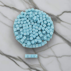 KOP00646 Pale Blue Opaque Dice White Pips D6 5mm (13/64in) Pack of 250 (ONLINE ORDER ONLY)