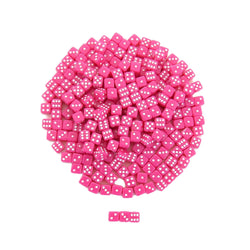 KOP00647 Pink Opaque Dice with White Pips D6 5mm (13/64in) Pack of 250 (ONLINE ORDER ONLY)