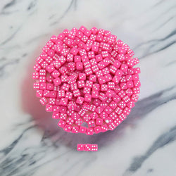 KOP00647 Pink Opaque Dice with White Pips D6 5mm (13/64in) Pack of 250 (ONLINE ORDER ONLY)