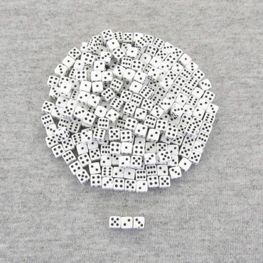 KOP00650 White Opaque Dice with Black Pips D6 5mm (13/64in) Pack of 250 (ONLINE ORDER ONLY)