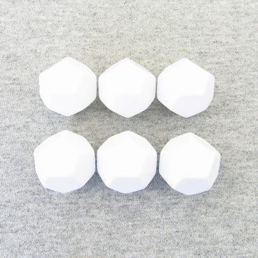 KOP01415 White Opaque Blank 12 Sided Dice (D12) 25mm (1in) Set of 6 (ONLINE ORDER ONLY)