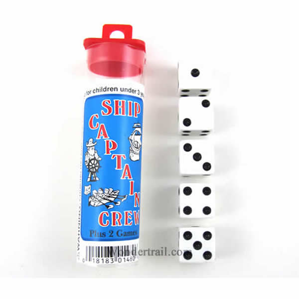 KOP01480 Ship Captain Crew Dice Game White Opaque Six Sided (D6) (ONLINE ORDER ONLY)