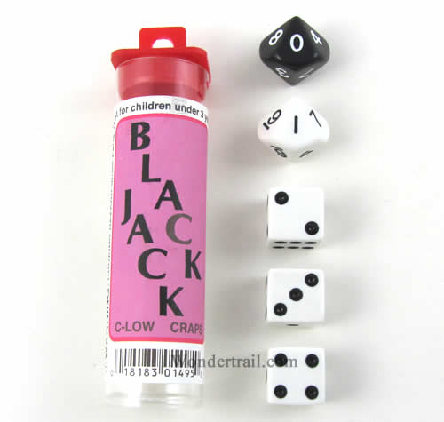 KOP01495 Black Jack Dice Game 16mm (5/8in) Koplow Games (ONLINE ORDER ONLY)