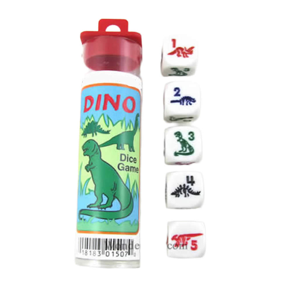 KOP01507 Dino Dice Game White Opaque Six Sided Dice (D6) 16mm (5/8in)