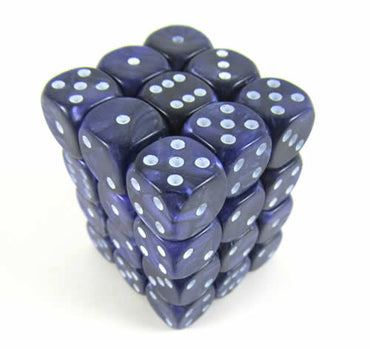 KOP01788 Purple Pearl Dice with White Pips D6 12mm (1/2in) Pack of 36 (ONLINE ORDER ONLY)