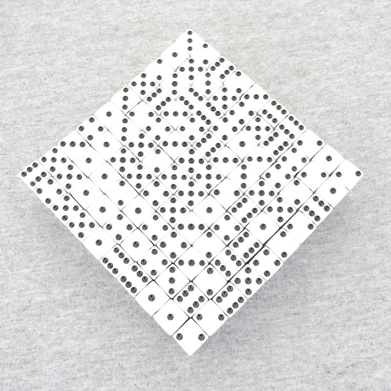 KOP01822 White Opaque Dice Black Pips D6 12mm (1/2in) Bulk Pack of 200 (ONLINE ORDER ONLY)
