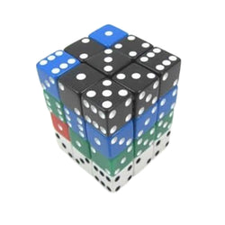 KOP01826 Assorted Opaque Squared Corner Dice Pips D6 12mm Pack of 36 (ONLINE ORDER ONLY)