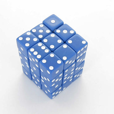 KOP01829 Blue Opaque Squared Corner Dice White Pips D6 12mm Pack of 36 (ONLINE ORDER ONLY)